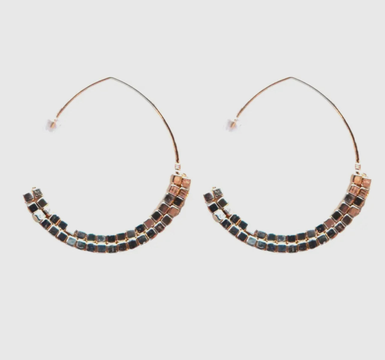 St Armands Gold Beaded Statement Threader Earrings