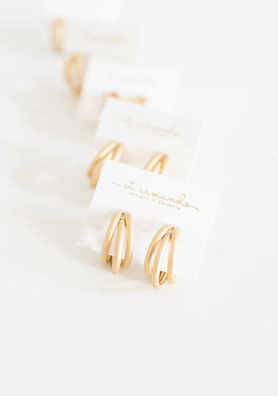 St Armands Gold Triple Hoops