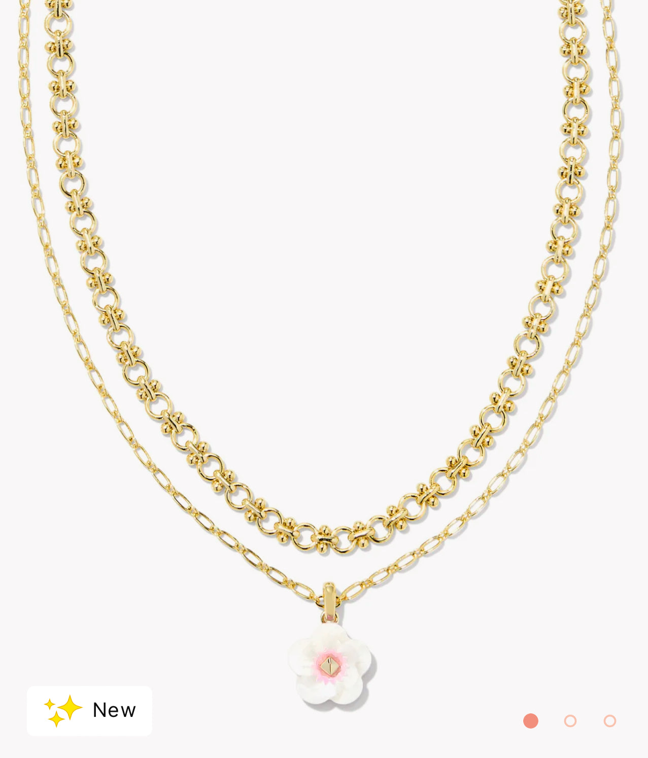 Kendra Scott Deliah Multi Necklace Gold Pink and White Mix