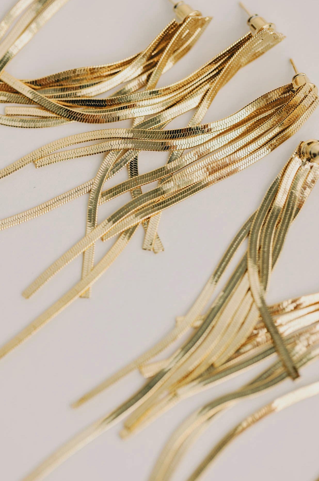 St Armands Designs Skinny Gold Cascading Tassel Earrings