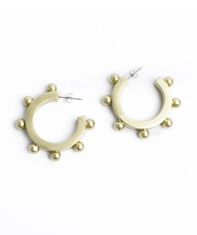 Sunshine Tienda Gold Metallic Bead Hoops