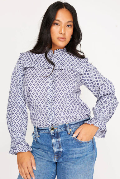 O&I Beth Blouse Blue Diamond