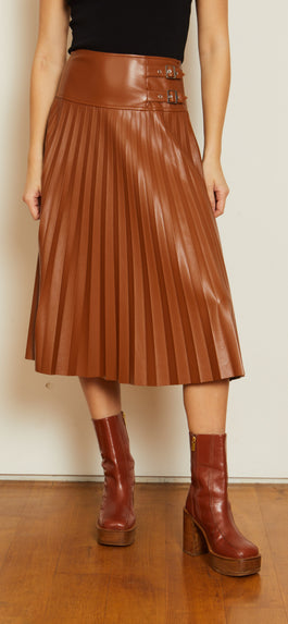 Caballero Hendrix Tobacco Began Leather Skirt