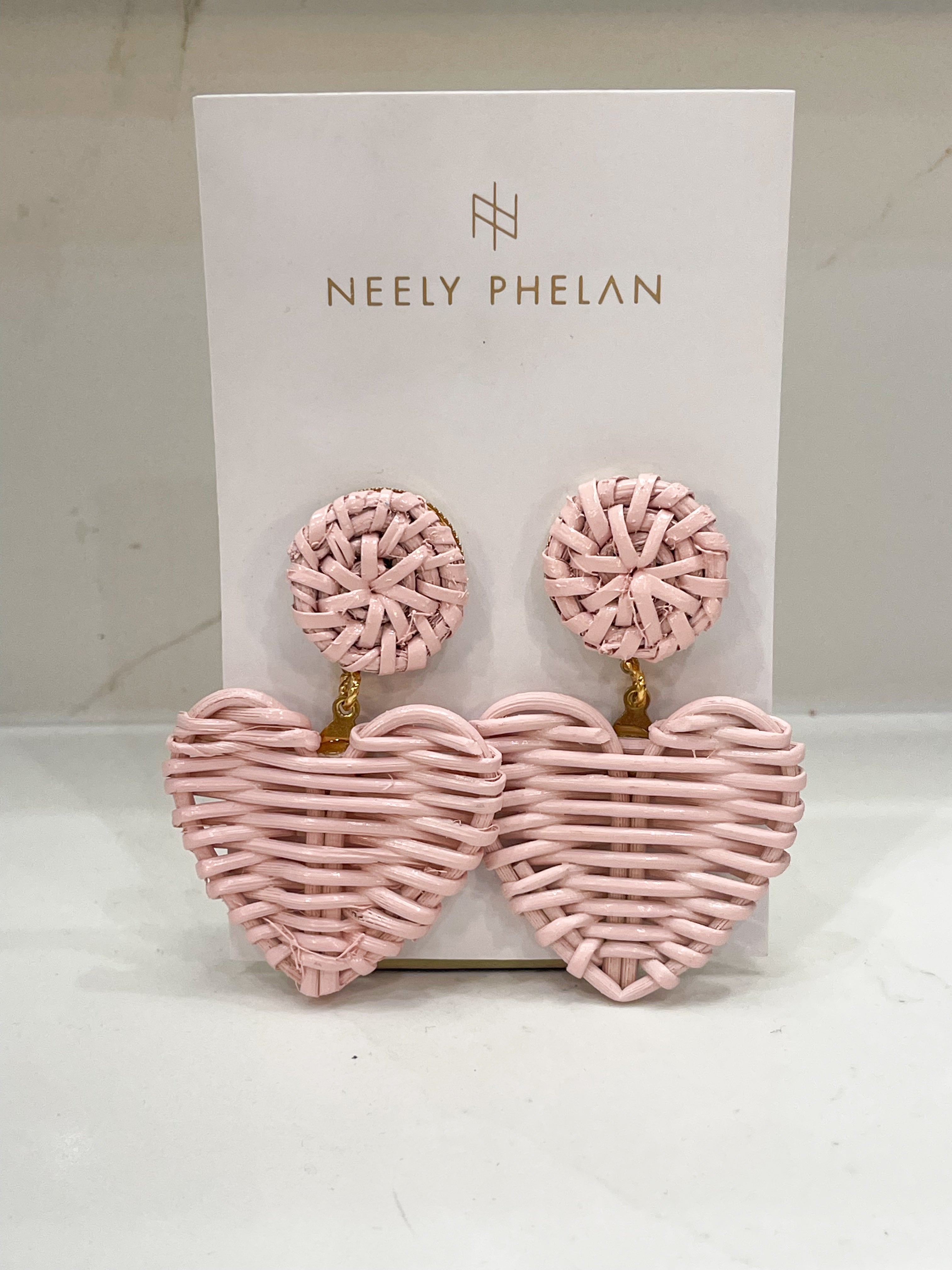Neely Phelan Pink Heart Earrings