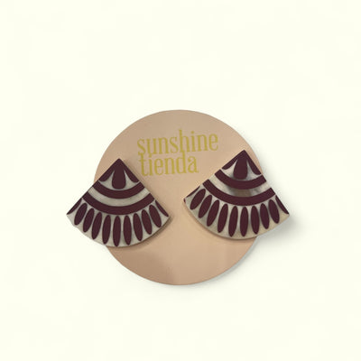 Sunshine Tienda Burgundy Tile Earring