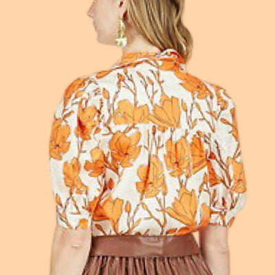 Jade Orange Lillies Blouse