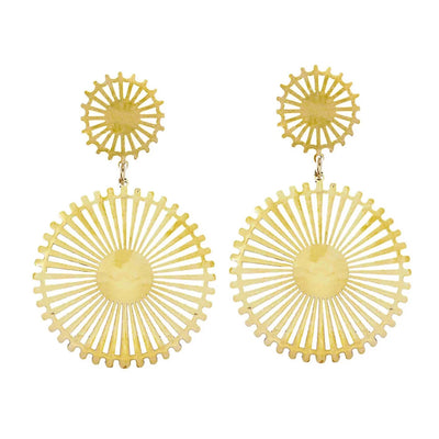 St Armands Gold Pinwheel Drop Earrings