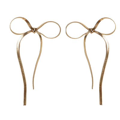 St Armands Maxi Gold Duster Bow Earrings