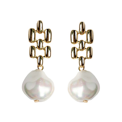 St Armands Vintage Honeycomb Pearl Drop Earrings