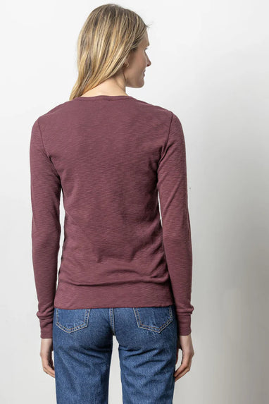 Lilla P Long Sleeve Raw Edge Crew