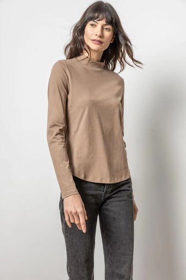 Lilla P Long Sleeve Mock Neck Tee