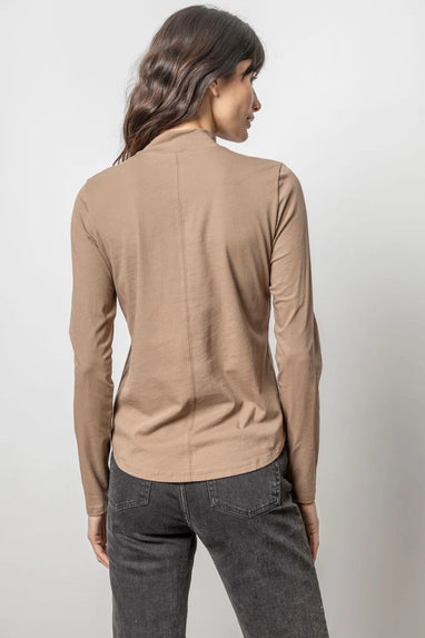 Lilla P Long Sleeve Mock Neck Tee