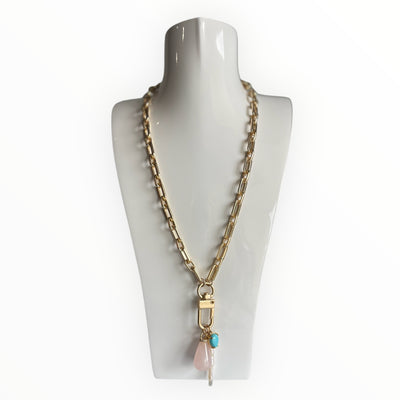 Knotty Bling Matte Gold Chain with Triple Charm