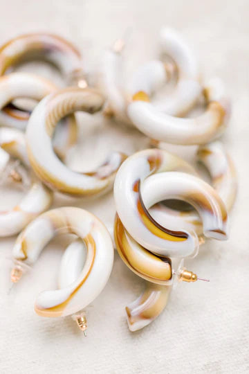 St Armands Latte Chunky Lucite Hoops